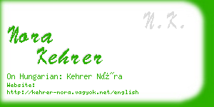nora kehrer business card